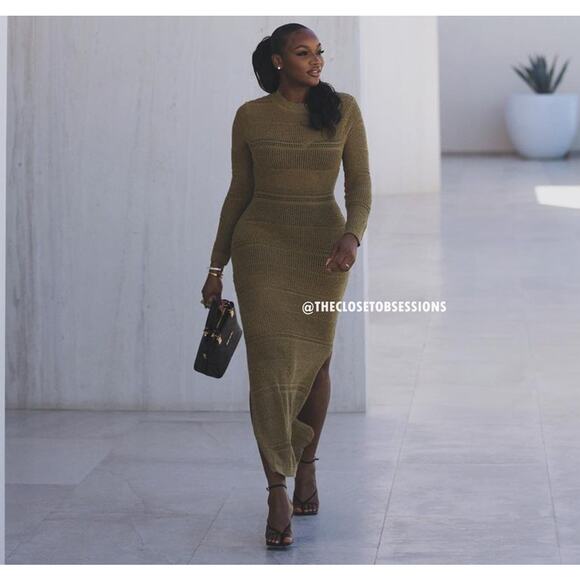 MANGO Long Knit Openwork Maxi Dress 🤎✨ NWT - Picture 10 of 16